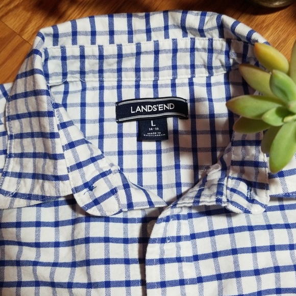 Boys lands end button up dress and size lg - Picture 2 of 4